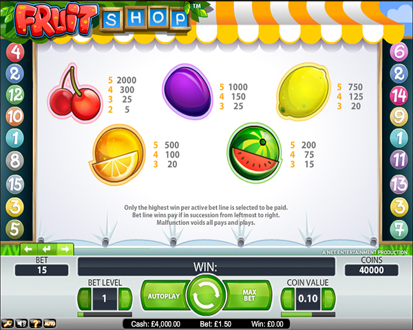 Fruit Shop screenshot